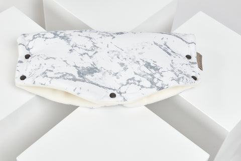 Housse de poussette marbre blanc
