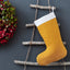 Chaussette de Noël mousseline pois dorés sur jaune