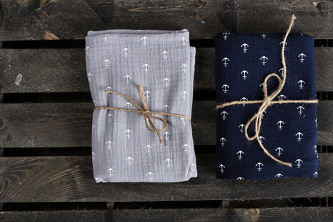 Muslin cloth muslin dark blue anchor muslin gray anchor