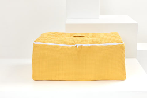 Basket for underbed waffle piqué mustard