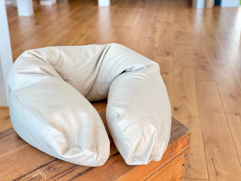 coussin d'allaitement de qualité lin marron naturel