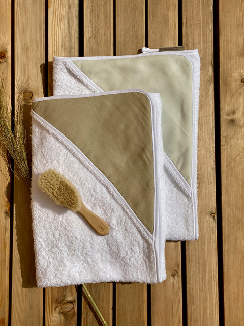 Hooded Towel Linen Natural Brown