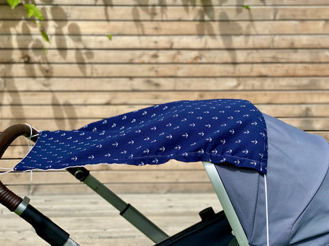 Sun sail muslin dark blue anchor