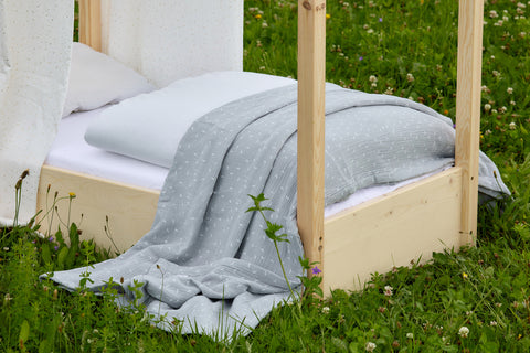 Bedspread muslin grey dandelions