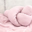 Bordure de table à langer double crêpe rose