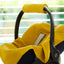 Couverture bébé pour siège bébé été double crêpe jaune moutarde