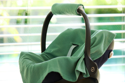 Babytæppe til babysæde sommer dobbelt crepe grøn jade