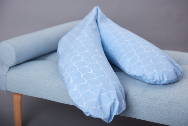 quality nursing pillow white semicircles on pastel blue
