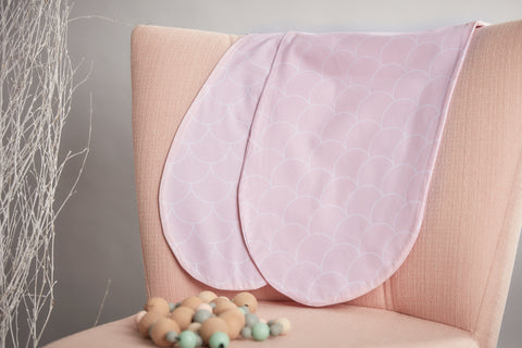 Nursing pillow cover white semicircles on pastel pink