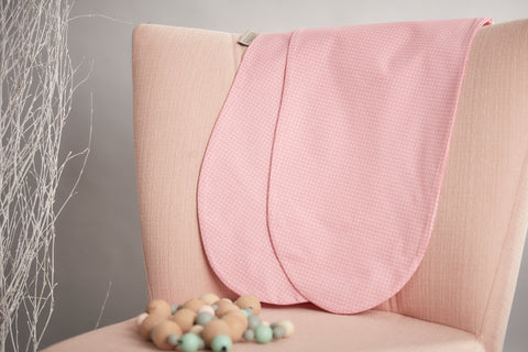 Nursing pillow cover white dots on coral pink