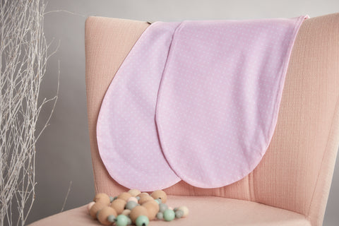 Nursing pillow cover white dots on pink