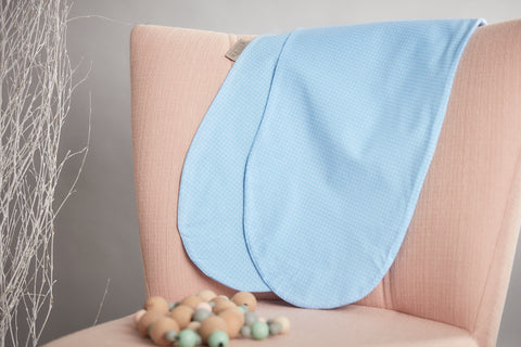 Nursing pillow cover white dots on light blue