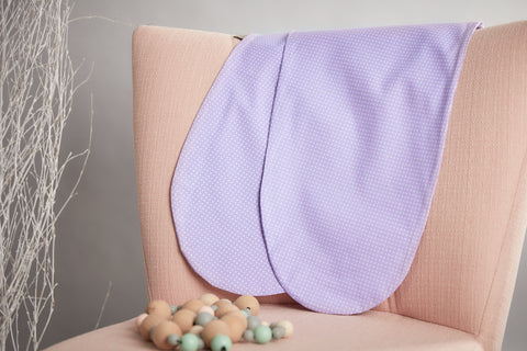 Nursing pillow cover white dots on purple