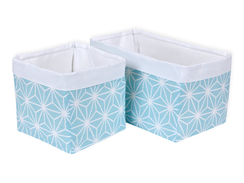 Basket white diamonds on pastel blue