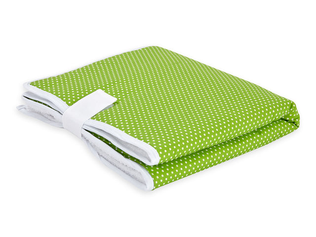 Travel changing pad white dots on green