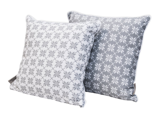 Pillowcase white snowflakes gray snowflakes