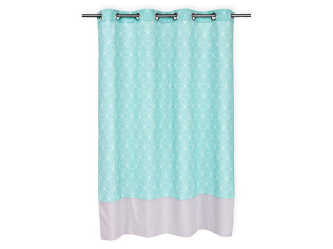 Curtains white thin diamonds on mint