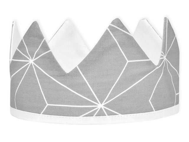 Cloth crown white thin diamante on gray