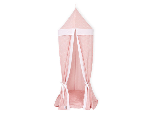 Hanging tent white thin diamante on dusky pink