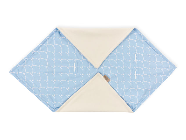 Blanket for baby carrier winter white semicircles on pastel blue