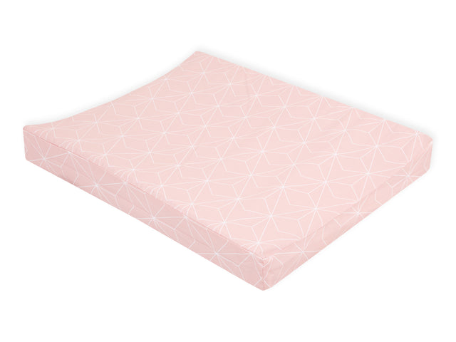 Cover for wedge changing pad white thin diamonds on dusky pink