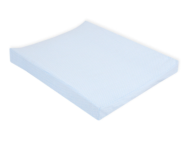 Cover for wedge changing pad small leaves light blue on white