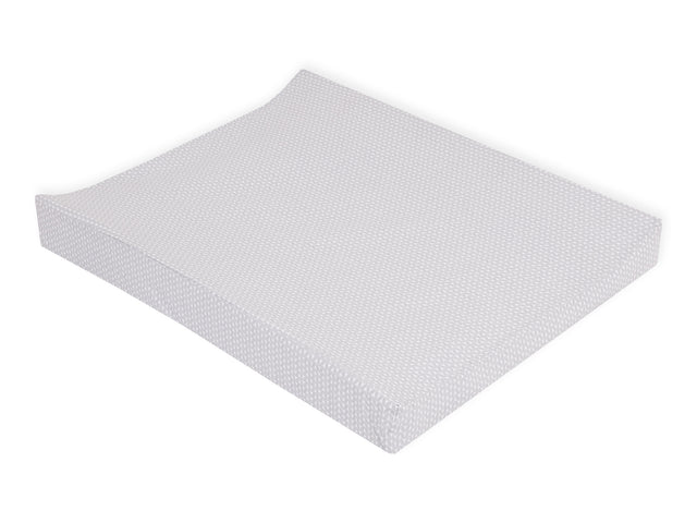 Cover for wedge changing pad small leaves light gray on white