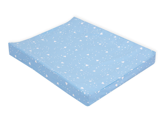 Cover for wedge changing mat rounded triangles white on blue