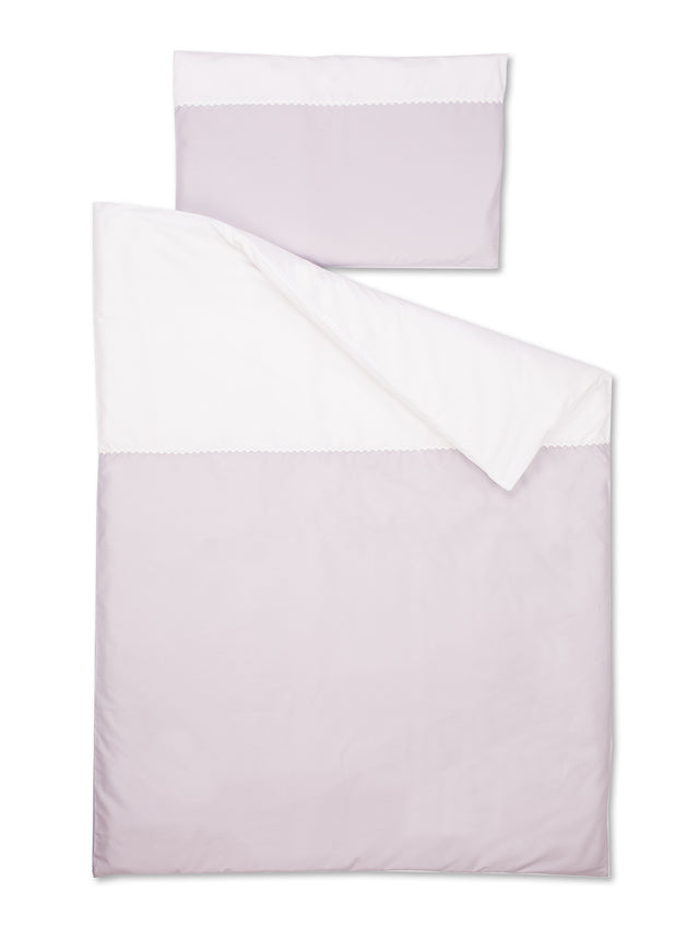 Sengetøjssæt almindelig hvid og almindelig grå