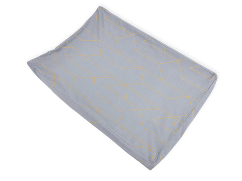 Cover for wedge changing mat gold lines on gray