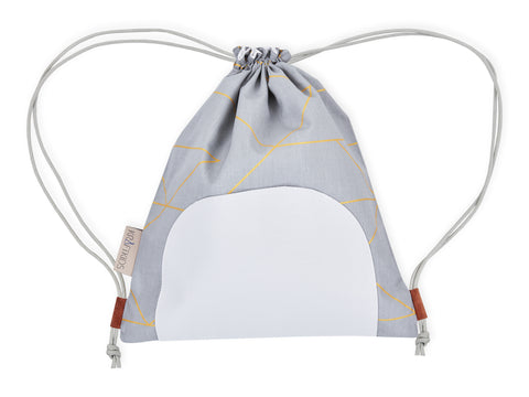 Gymnastiktaske gyldne linjer på grå