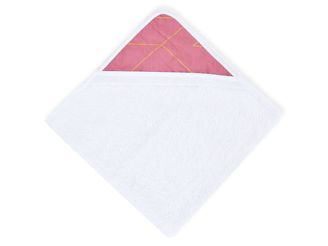Hætte håndklæde gyldne linjer på pink