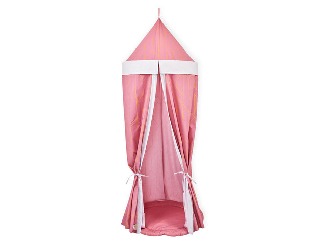 Hængende telt gyldne linjer på pink
