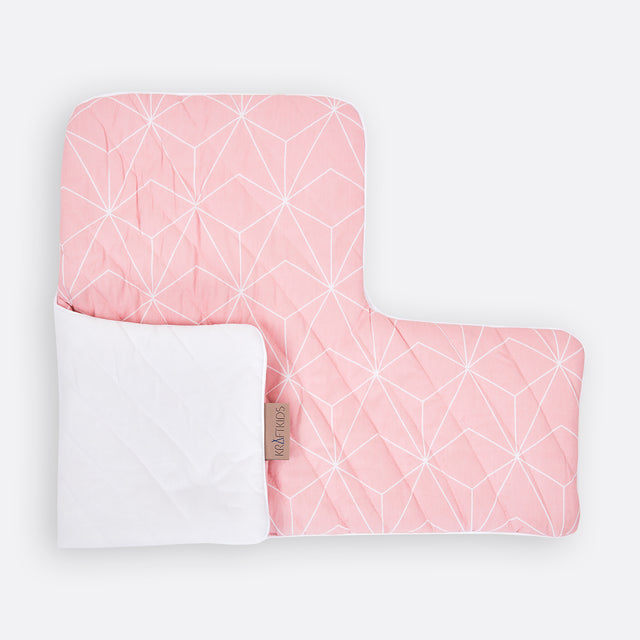 High chair cushion white thin diamante on dusky pink