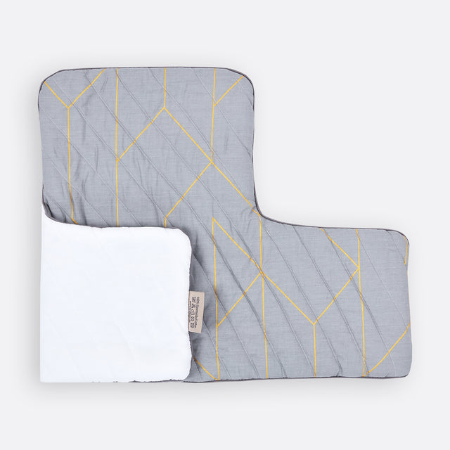 High chair pad gold lines on gray