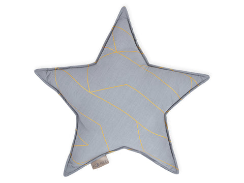 Stjernepude gyldne linjer på grå