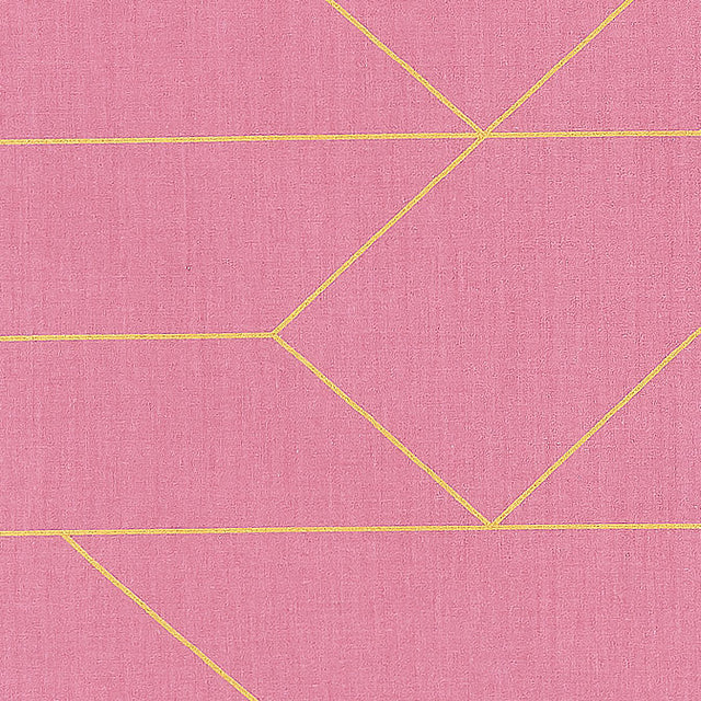 Stoff goldene Linien auf Rosa