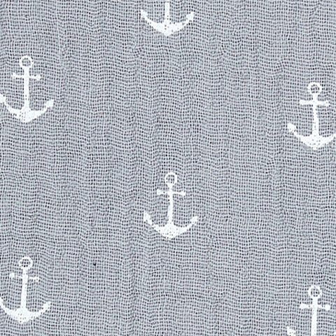 Fabric MUM muslin grey anchor