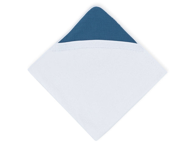 Hooded towel muslin blue