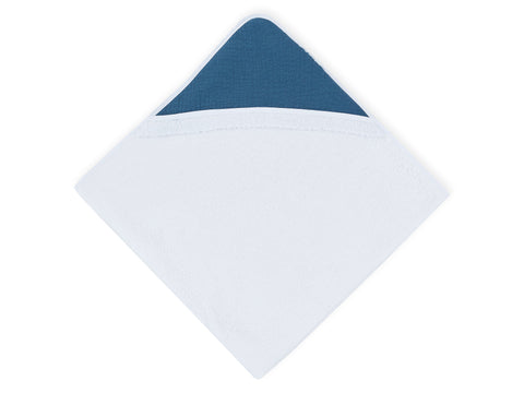 Serviette à capuche mousseline bleu