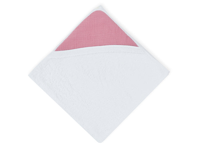 Muslin pink håndklæde med hætte