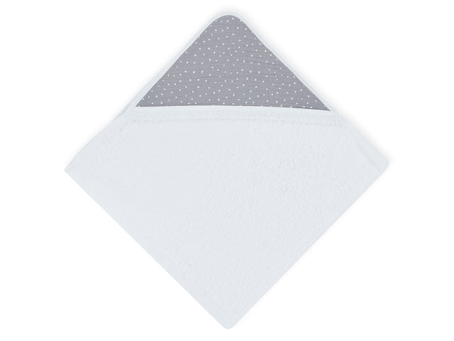 Hooded towel muslin gray dots