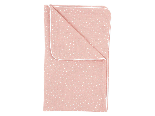 Baby blanket muslin pink dots