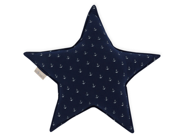 Star cushion muslin dark blue anchor