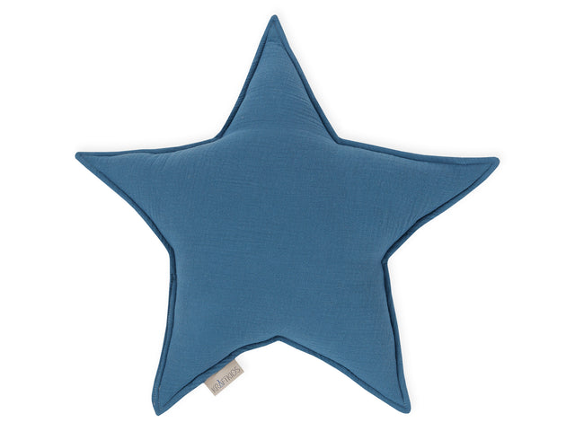Star cushion muslin blue