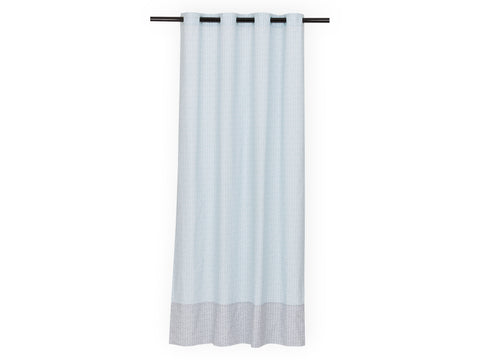 Curtains white feather pattern on blue