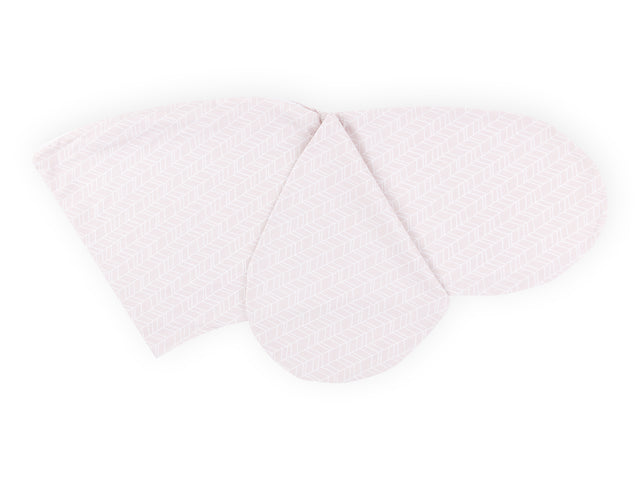 Ammepudebetræk hvidt fjermønster på pink