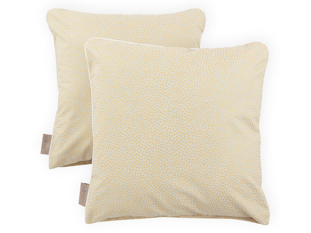 Cushion cover irregular gold dots on olive green