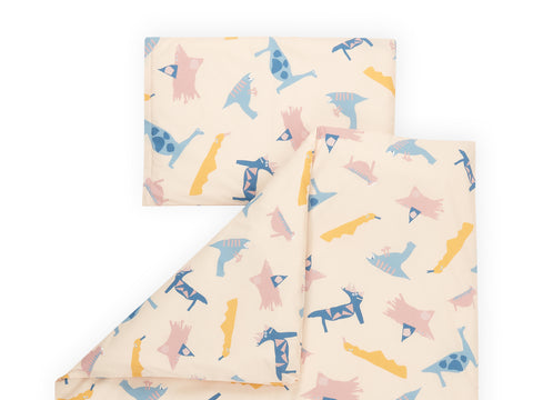 Bedding set muslin Zoe's dinosaurs on beige
