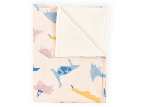 Muslin Baby Blanket Zoe's Dinosaurs on Beige